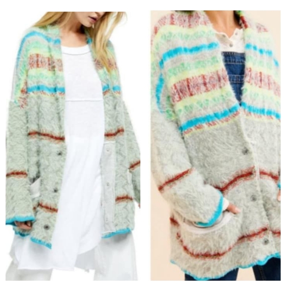 Free People Oversized Cozy Fair Weather Cardigan - Picture 3 of 16